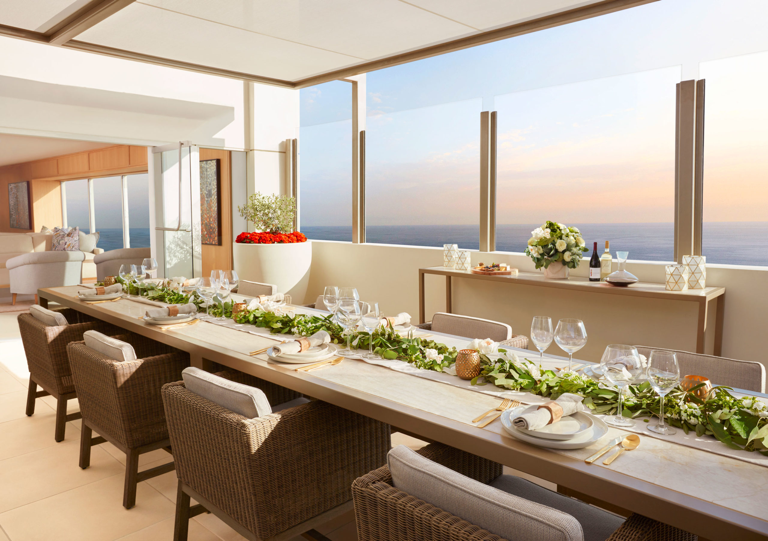 1221 Ocean Rooftop Ocean Club with elegant table settings